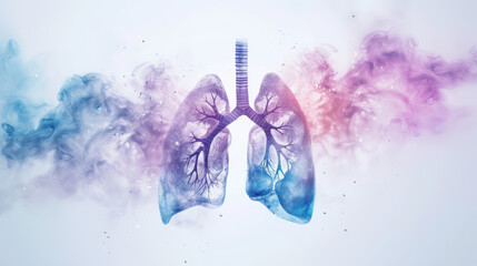 lungs on white background - obrazy, fototapety, plakaty
