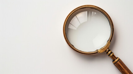 Fototapeta premium magnifying glass on white background