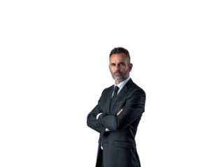 A business man wearing a suit.Trasparent background