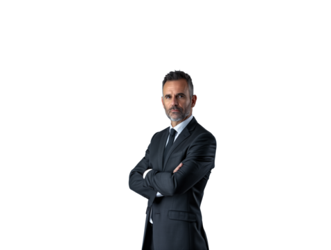 A business man wearing a suit.Trasparent background