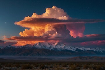 sunset over the mountains