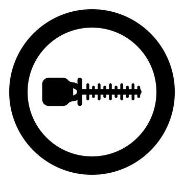 recommend clip art: Bush cutter trimmer for bushes mowing hedge garden work concept icon in circle round black color vector illustration image solid outline style