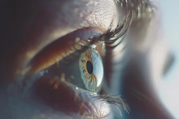 Keuken spatwand met foto Extreme close up shot of eye iris © VaCity