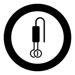 Electric immersion heater for water icon in circle round black color vector illustration image solid outline style