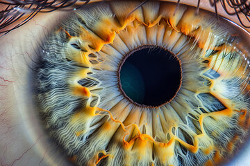 Extreme close up shot of eye iris - obrazy, fototapety, plakaty