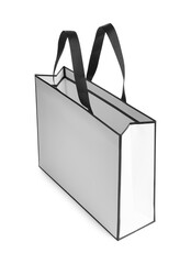 One paper bag isolated on white. Mockup for design - obrazy, fototapety, plakaty