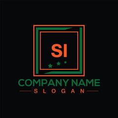 Creative letter SI unique logo design template for company