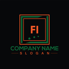 Letter FI logo design template vector for corporate business