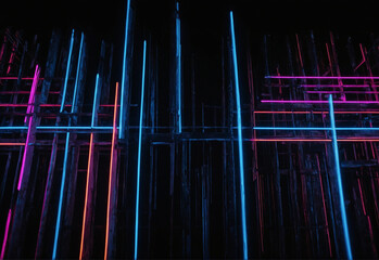colorful neon abstract lines