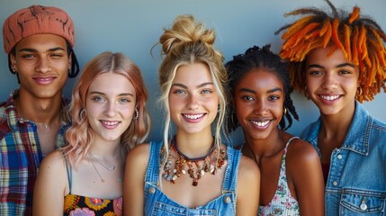 Fototapeta premium Group of Young People Sitting Together