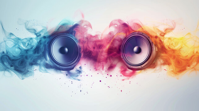 music speacker on white background