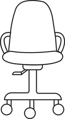 Office chair in modern line style with editable stock. High quality black outline pictogram for web site design and mobile app. Furniture for office Interior vector isolated on transparent background.