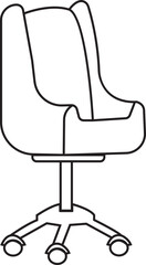 Office chair in modern line style with editable stock. High quality black outline pictogram for web site design and mobile app. Furniture for office Interior vector isolated on transparent background.