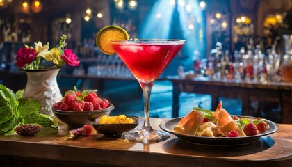 Fototapeta premium Cosmopolitan cocktail in the bar