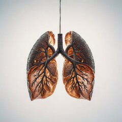 human lungs on white
