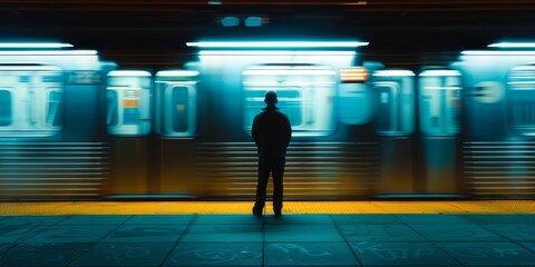 fotograf&iacute;a callejera hombre esperando el tren en nueva york 