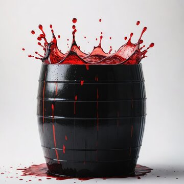 splash on paint on a barrel
