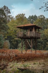 Hunting lookout at the edge of the forest
