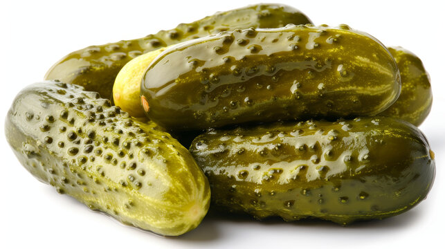 pickles on white background