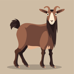 goat flat vector cartoon style illustration