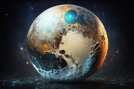 The planet Pluto in outer space, astrology. 