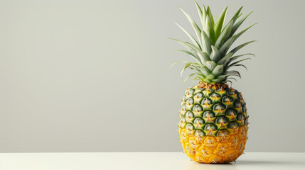pineapple on white background - obrazy, fototapety, plakaty
