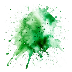 Poster A green splash of paint isolated on a transparent background Isolated on transparent background, PNG © Yana