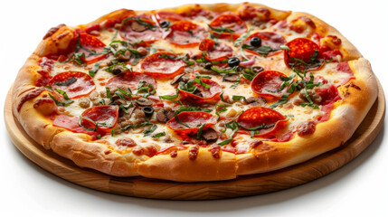 pizza on white background