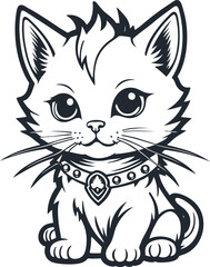 Obraz premium Punk kitten, vector illustration