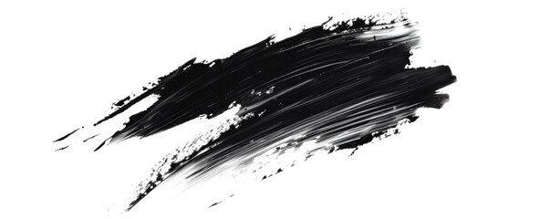 A black brush stroke. Isolated on transparent background, PNG