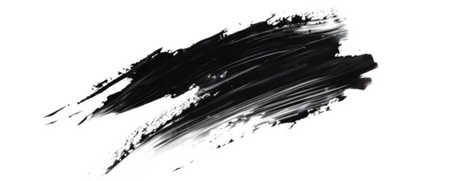 A black brush stroke. Isolated on transparent background, PNG