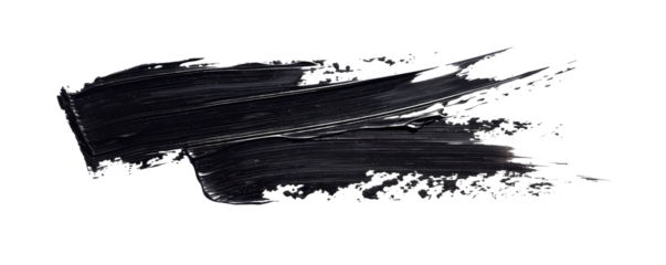 A black brush stroke. Isolated on transparent background, PNG