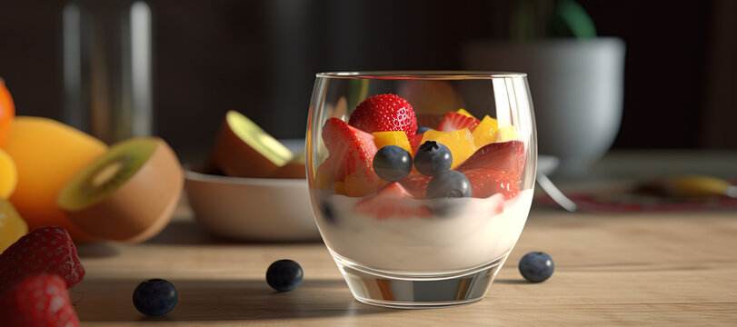 blueberry, orange and strawbery in a glass, fruit, kiwi, smoothies 4