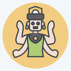 Icon Vishnu Statues. related to Cambodia symbol. color mate style. simple design editable. simple illustration