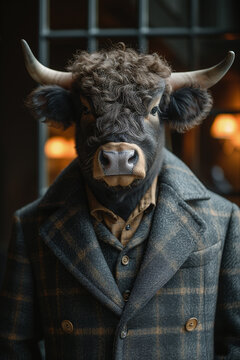 Bull Avatar in a Business Suit