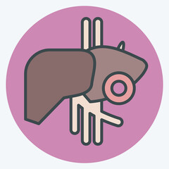 Icon Liver. related to Body Ache symbol. color mate style. simple design editable. simple illustration