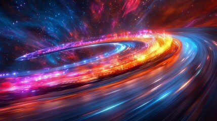Fototapeta na wymiar Colorful Spiral of Light in Space
