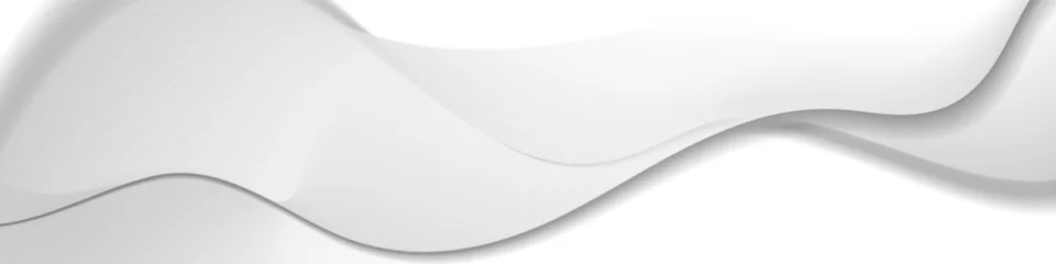Deurstickers Abstract white grey smooth waves minimal elegant background. Vector banner design © saicle