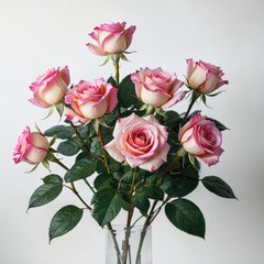 bouquet of roses on white
