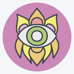 Icon Boho Style. related to Indigenous People symbol. color mate style. simple design editable. simple illustration