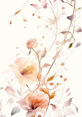 Painting of Flowers on White Background