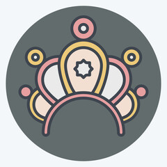 Icon Crown. related to Indigenous People symbol. color mate style. simple design editable. simple illustration
