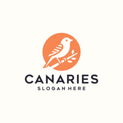 Canaries logo designs vector template