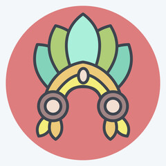Icon Indian Red Crown. related to Indigenous People symbol. color mate style. simple design editable. simple illustration