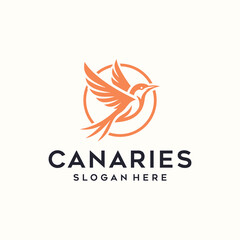 Canaries logo designs vector template