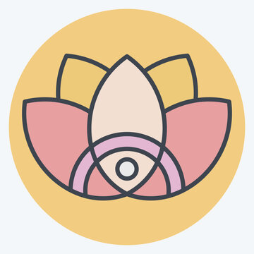 Icon Flower. related to Indigenous People symbol. color mate style. simple design editable. simple illustration