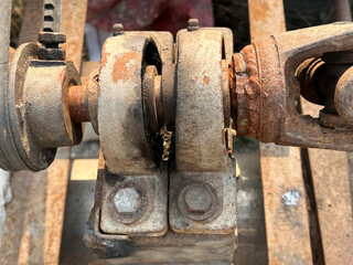 old rusty metal pipe of machine