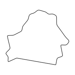Belarus country simplified map. Thin black outline contour. Simple vector icon