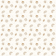 seamless pattern bakery food products