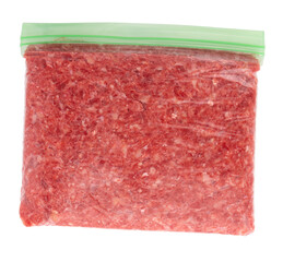 raw minced meat isolated on white
